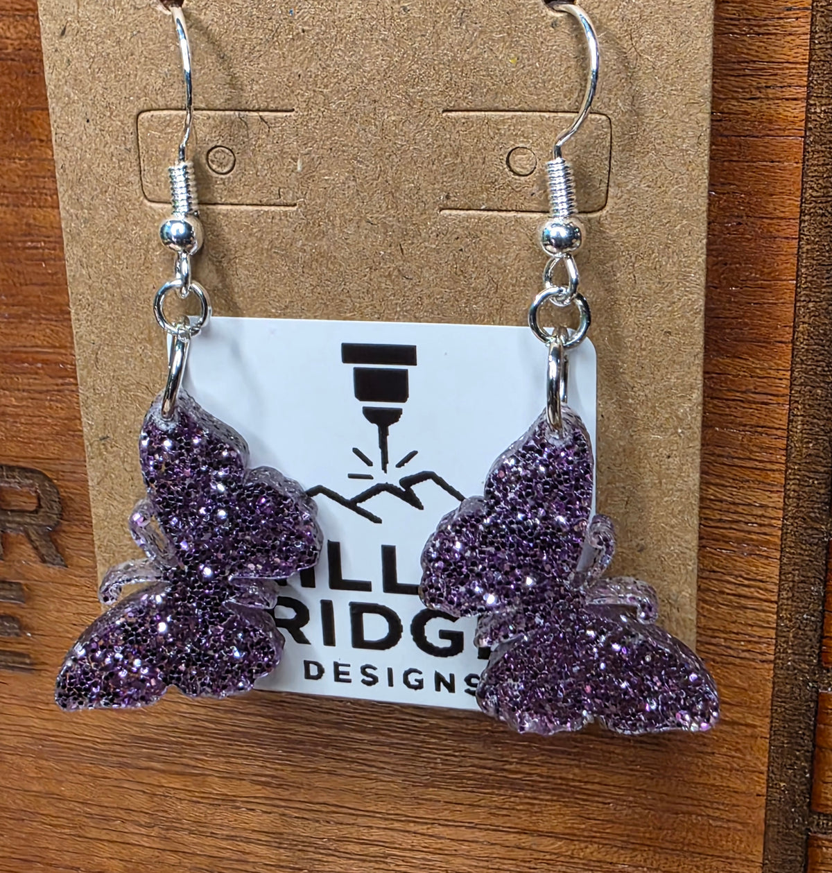 Butterflies purple glitter