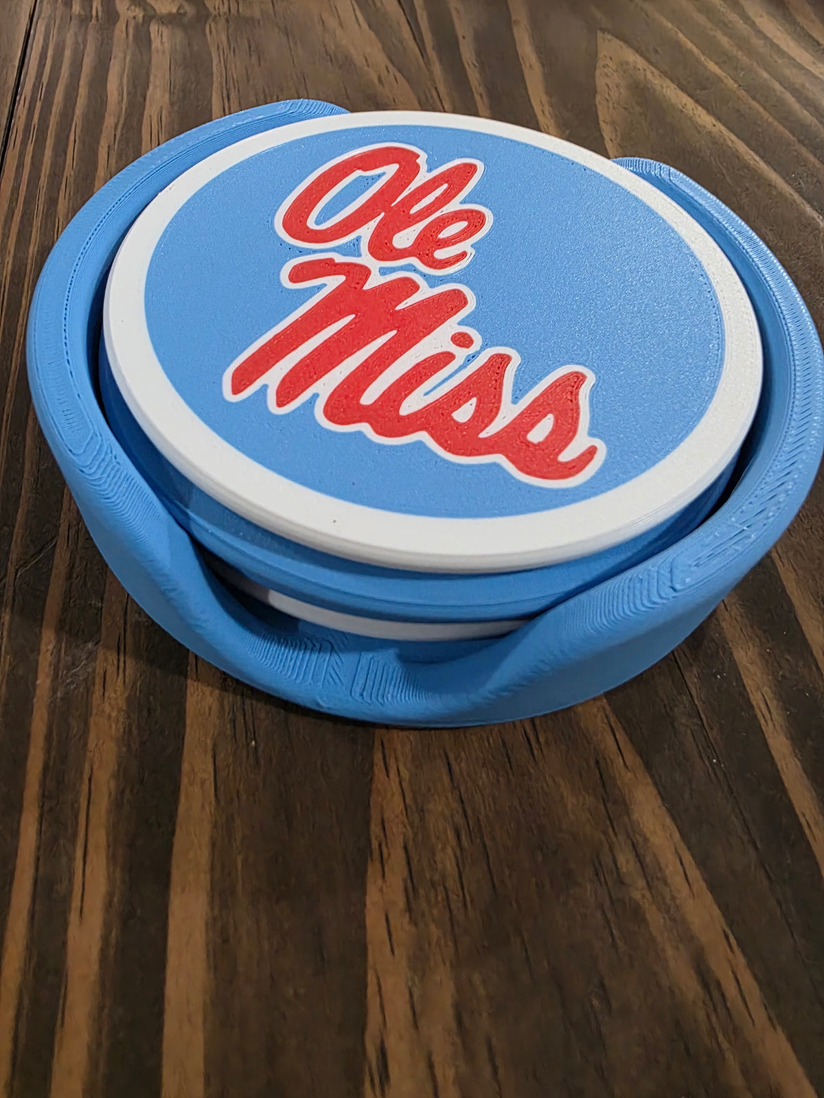 Ole Miss powder blue coasters