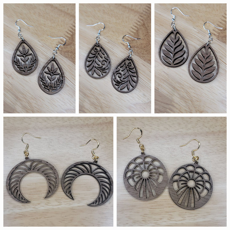 Boho and wooden earrings