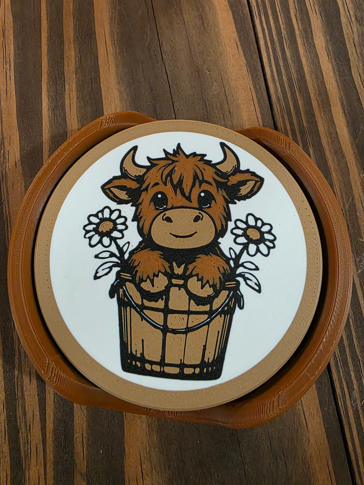 Highland cow coasters