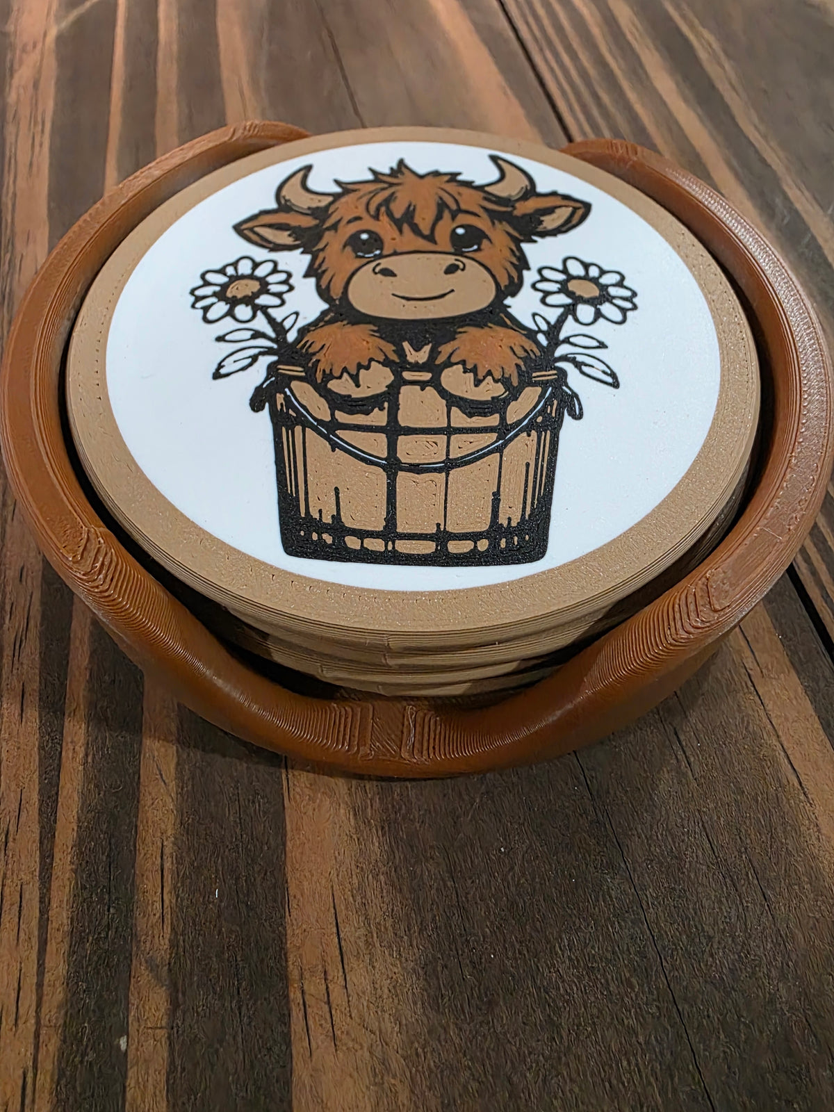Highland cow coasters