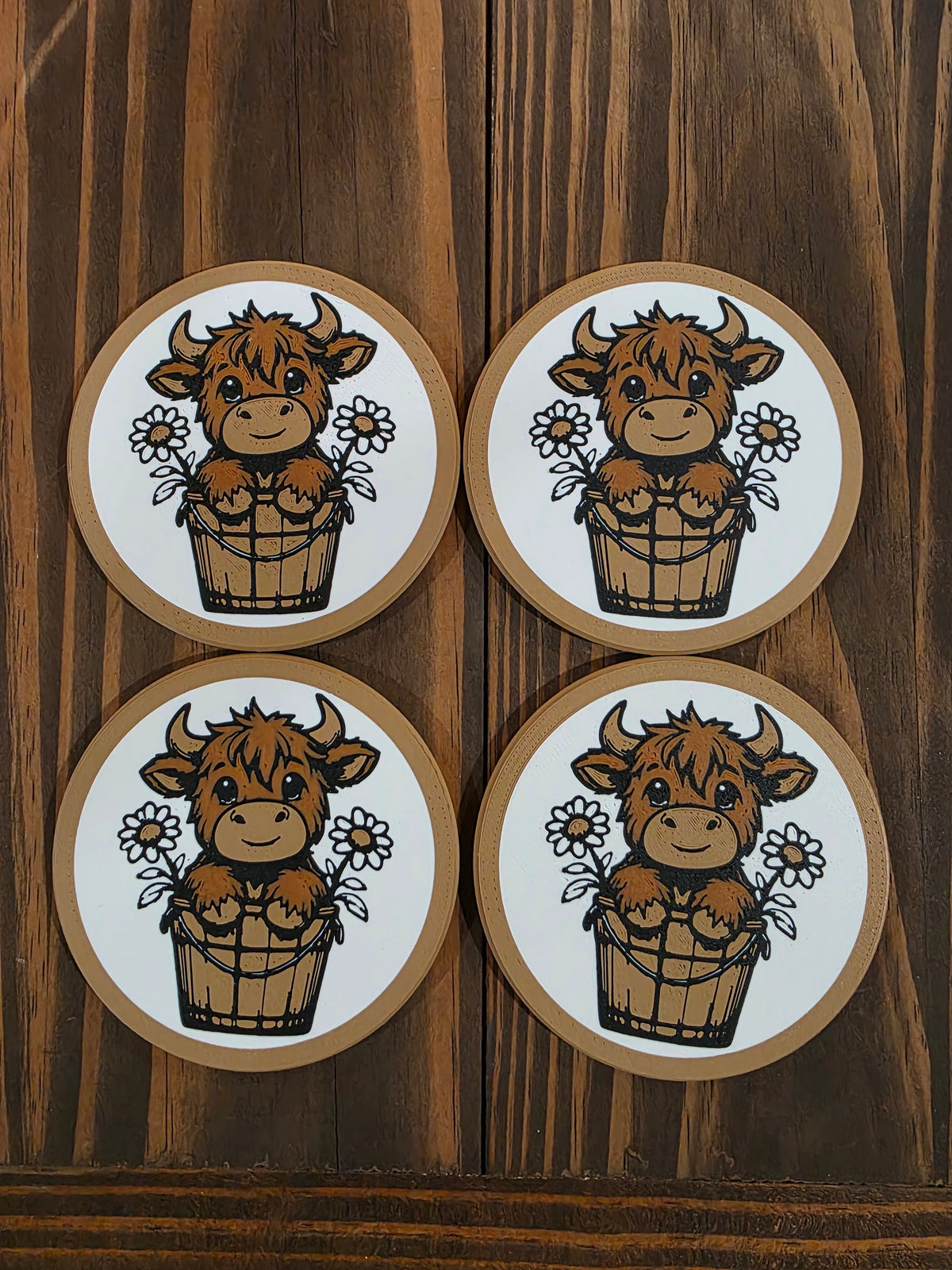Highland cow coasters
