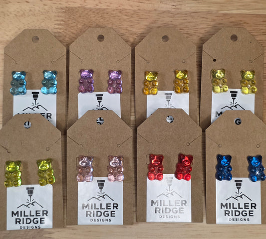 Gummy bear studs (8 color options)