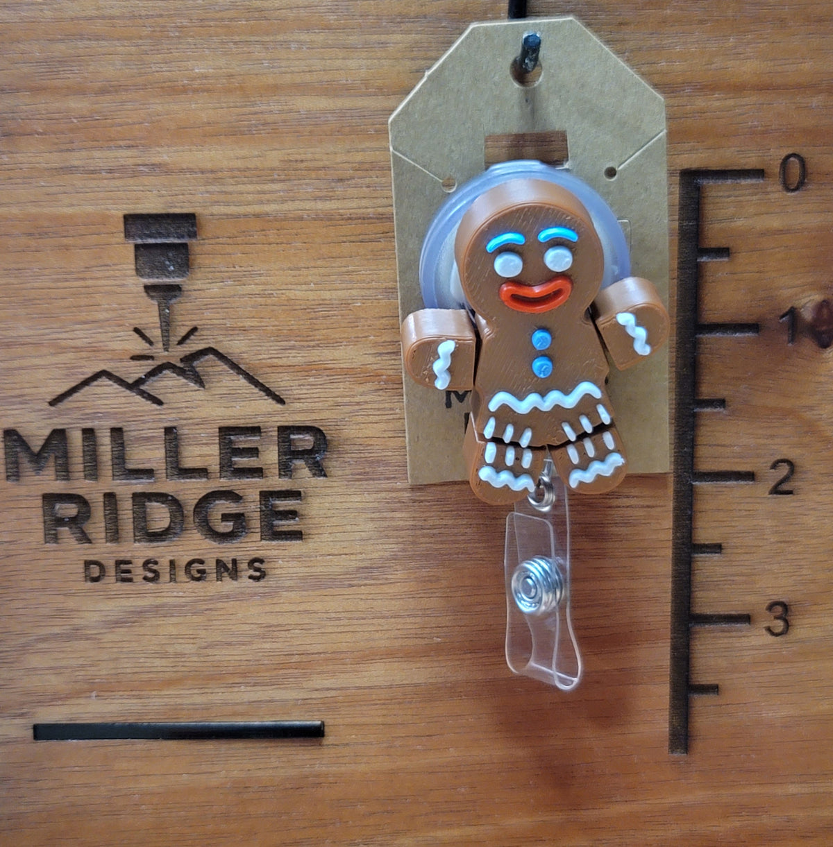 Gingerbread man badge reel