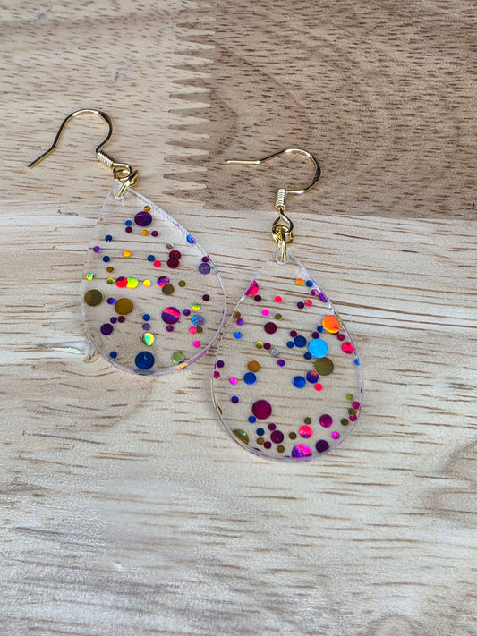 Confetti teardrop