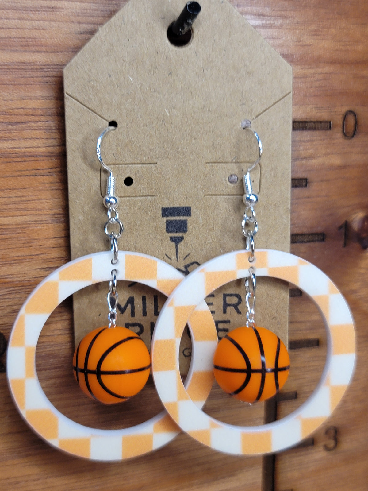 Basketball, orange and white checkerboard