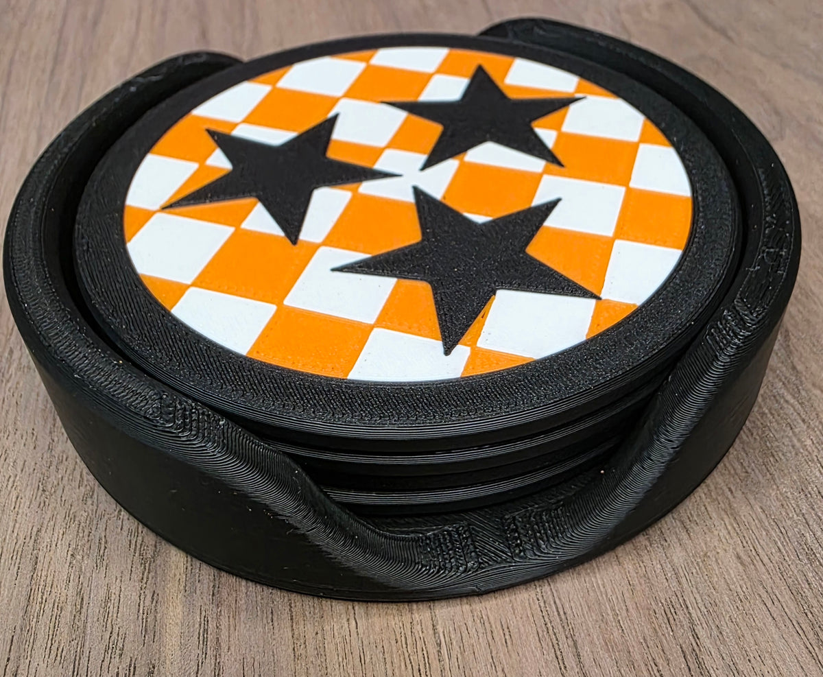 Checkered Tristar coasters