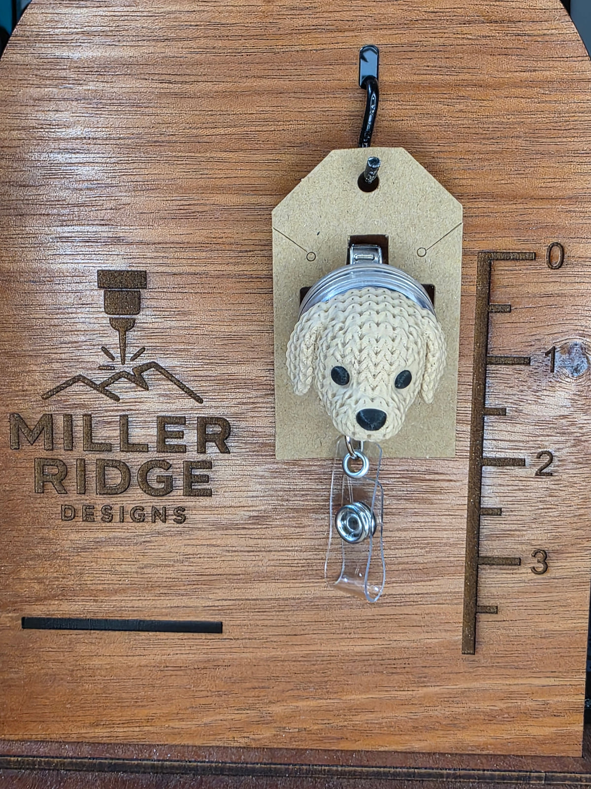 Golden retriever badge reel