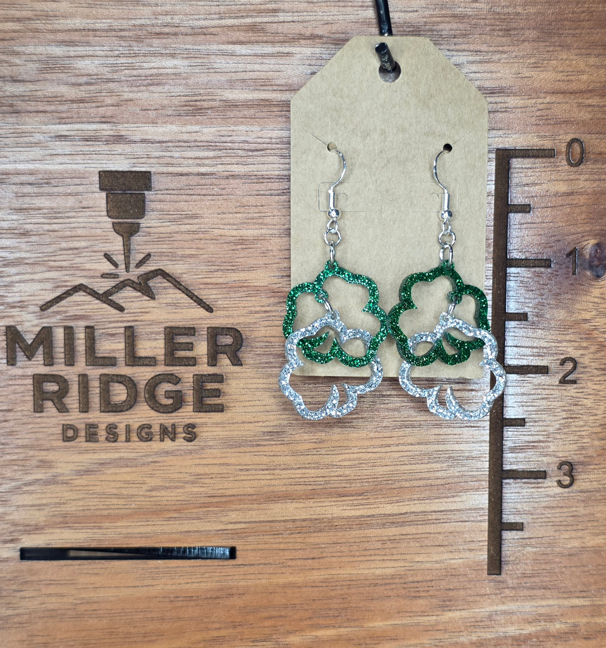 Linked Green & Silver Shamrocks (2 variations)