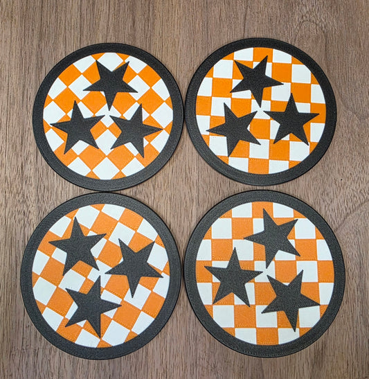 Checkered Tristar coasters
