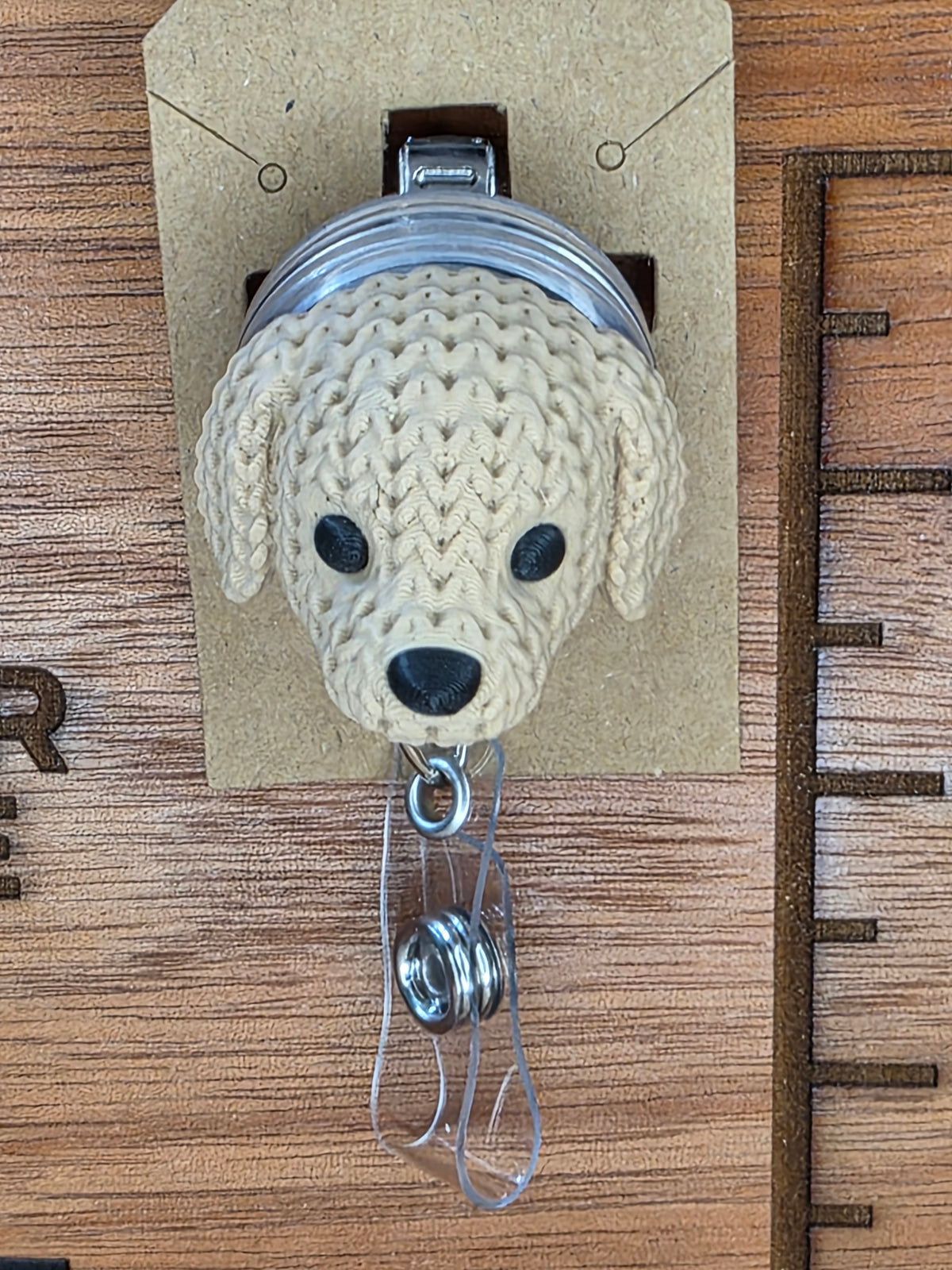 Golden retriever badge reel