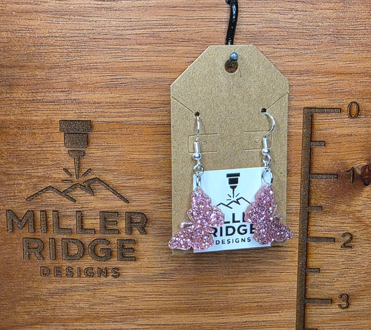 Butterflies pink glitter