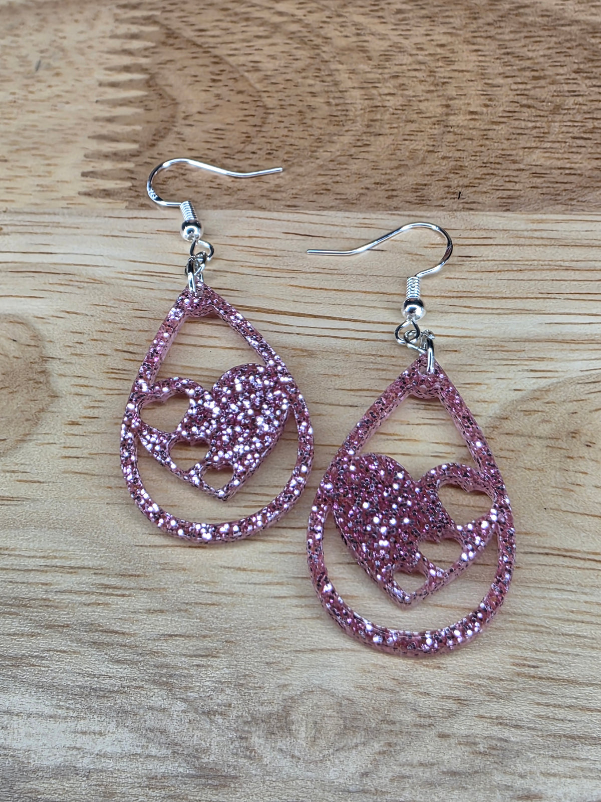 hearts-pink glitter