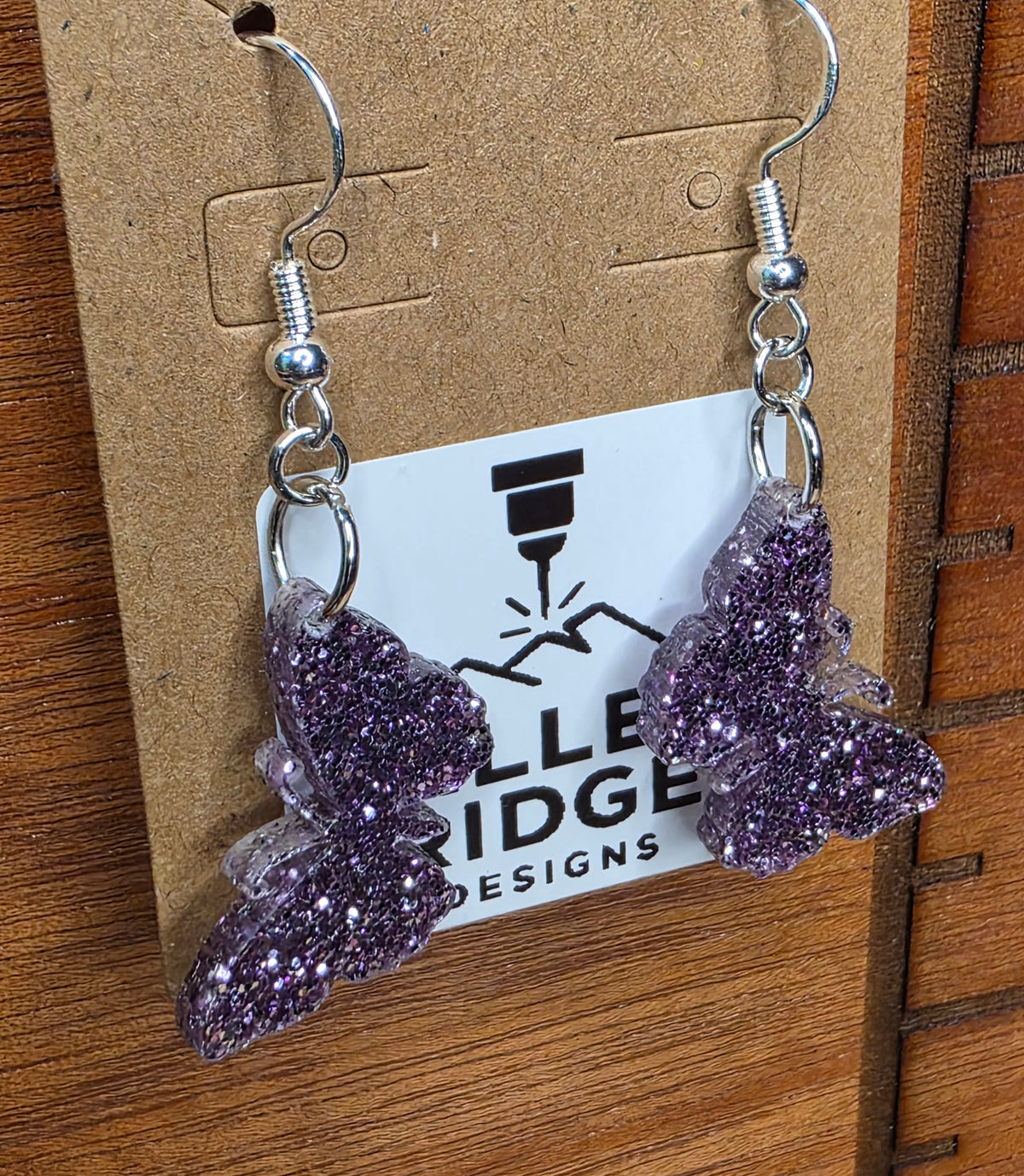 Butterflies purple glitter