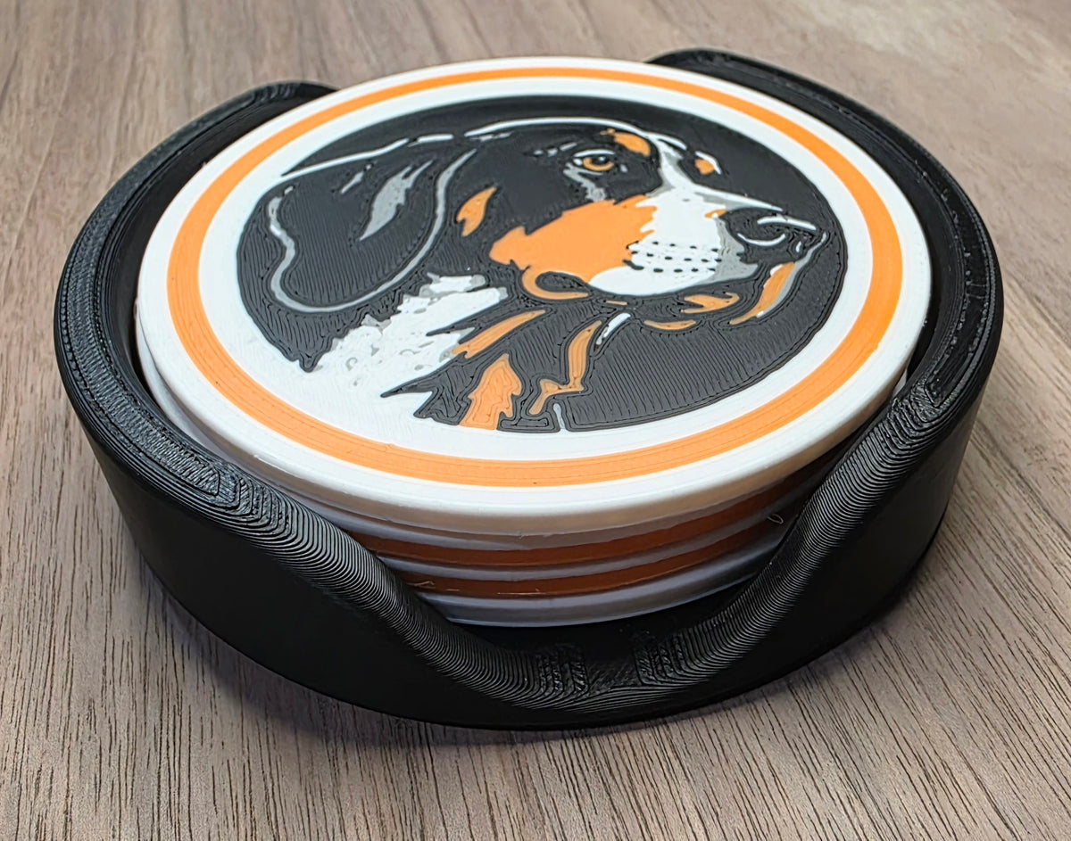 Checkered Vols and Smokey coasters set