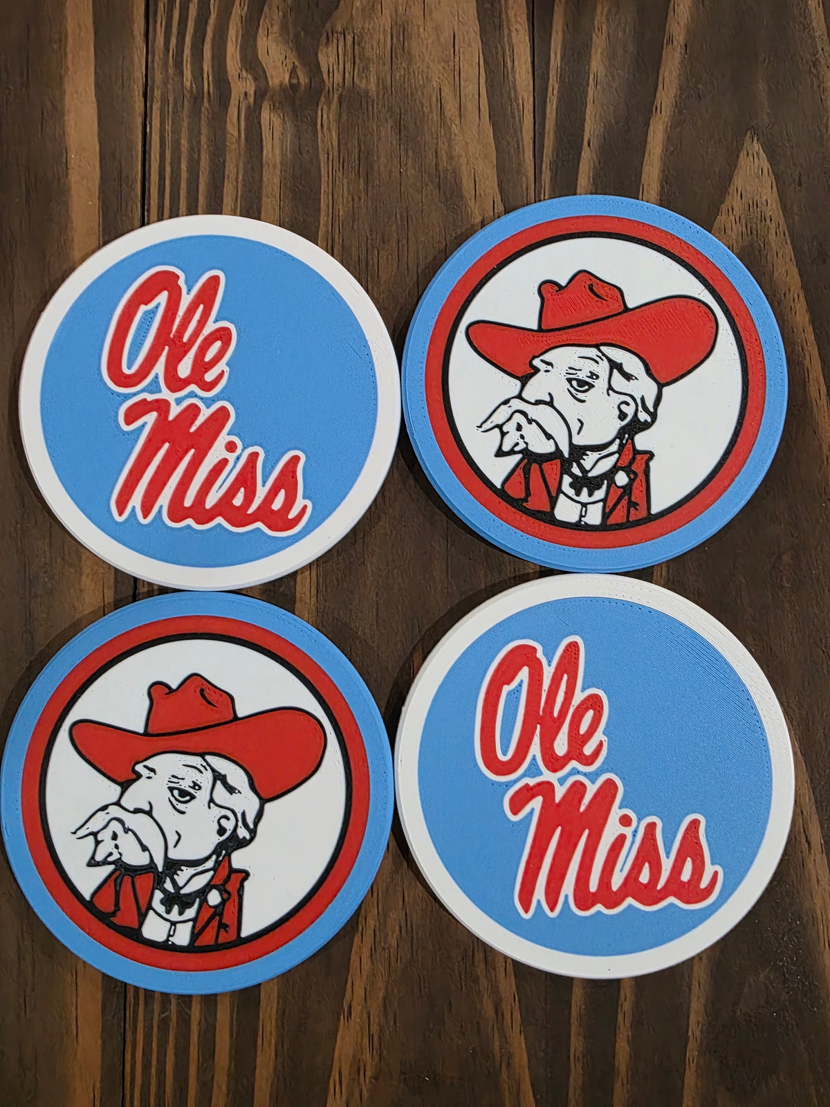 Ole Miss powder blue coasters