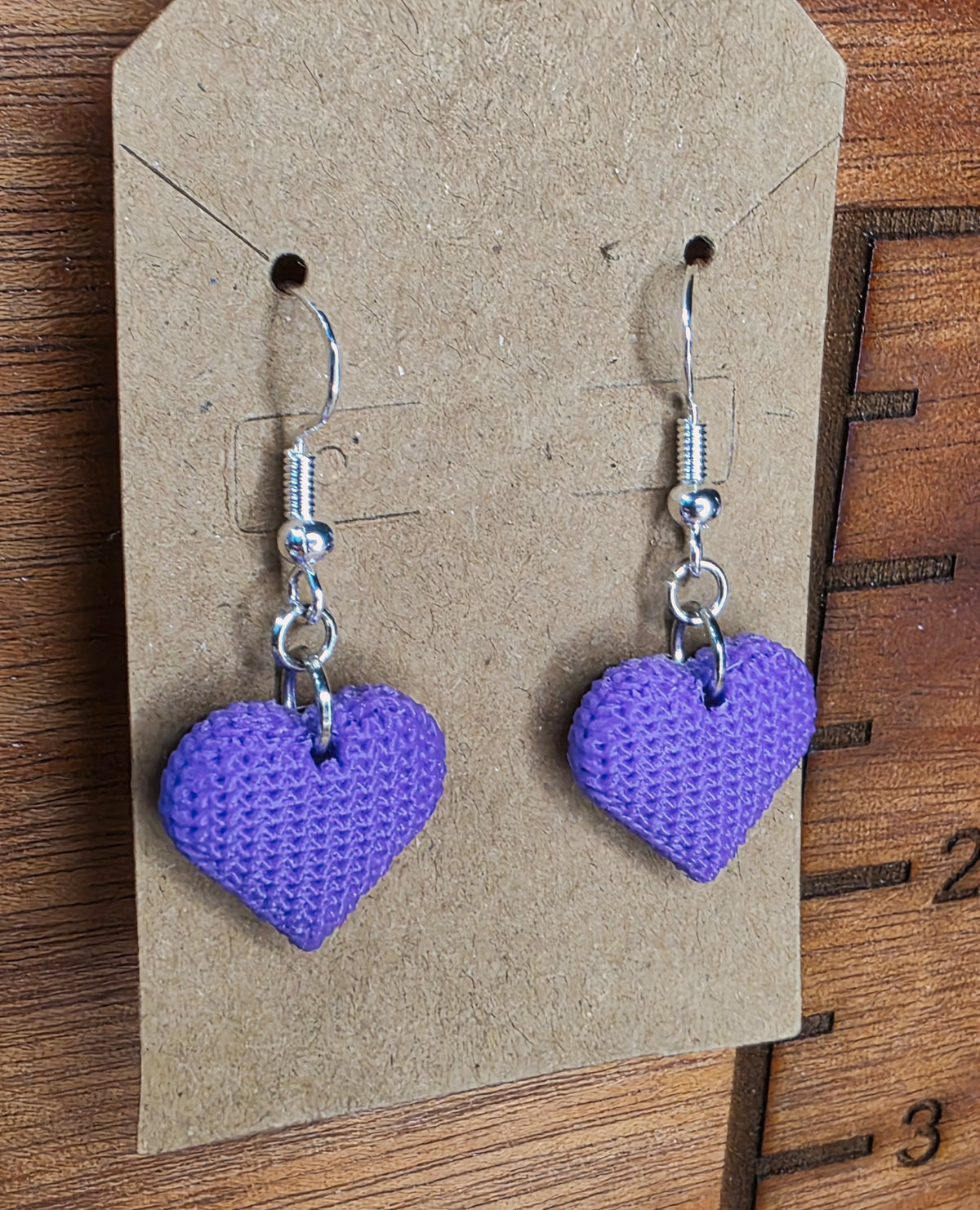 Knitted hearts (purple)